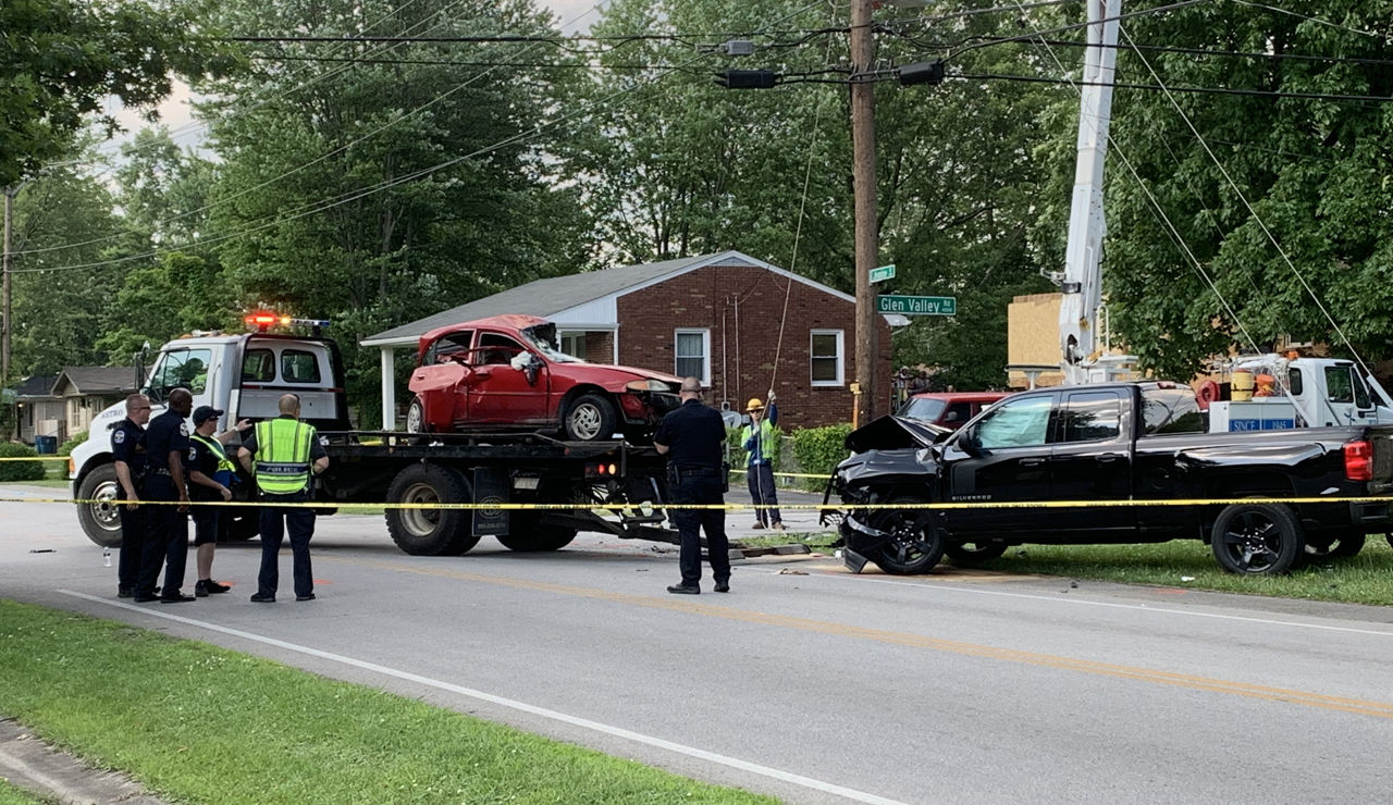 Scene of fatal crash near Newburg neighborhood, June 5, 2019